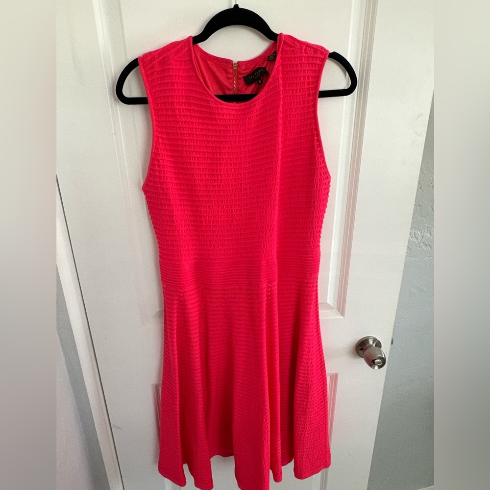 Ted Baker Vibrant Pink Textured Midi Dress